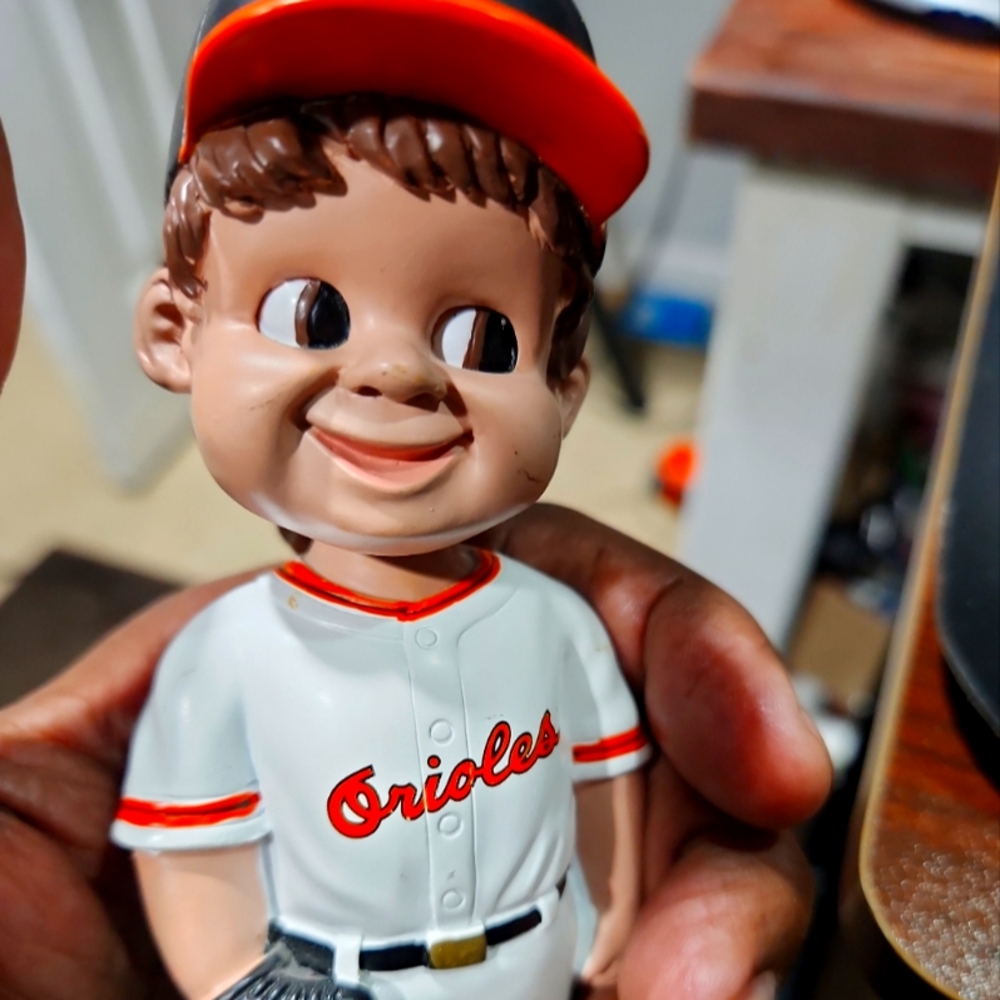 Baltimore Orioles Vintage Girl & Boy #1 Fan Bobble Head  Fast Ship!